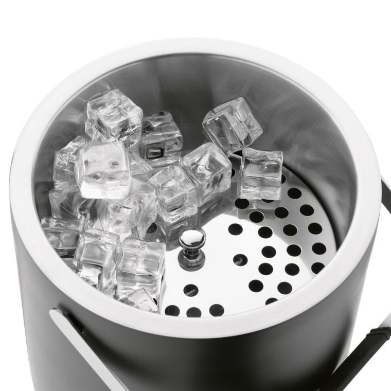 Könighoffer, Lugo, wiaderko do lodu ze szczypcami, czarny mat, 3l