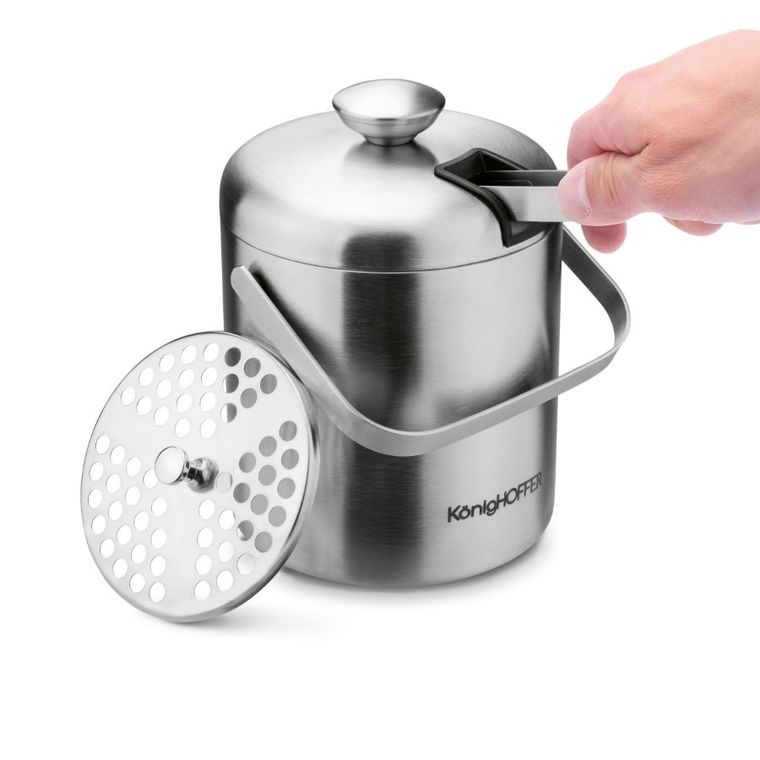 Könighoffer, Lugo, wiaderko do lodu ze szczypcami, satyna 1,3l