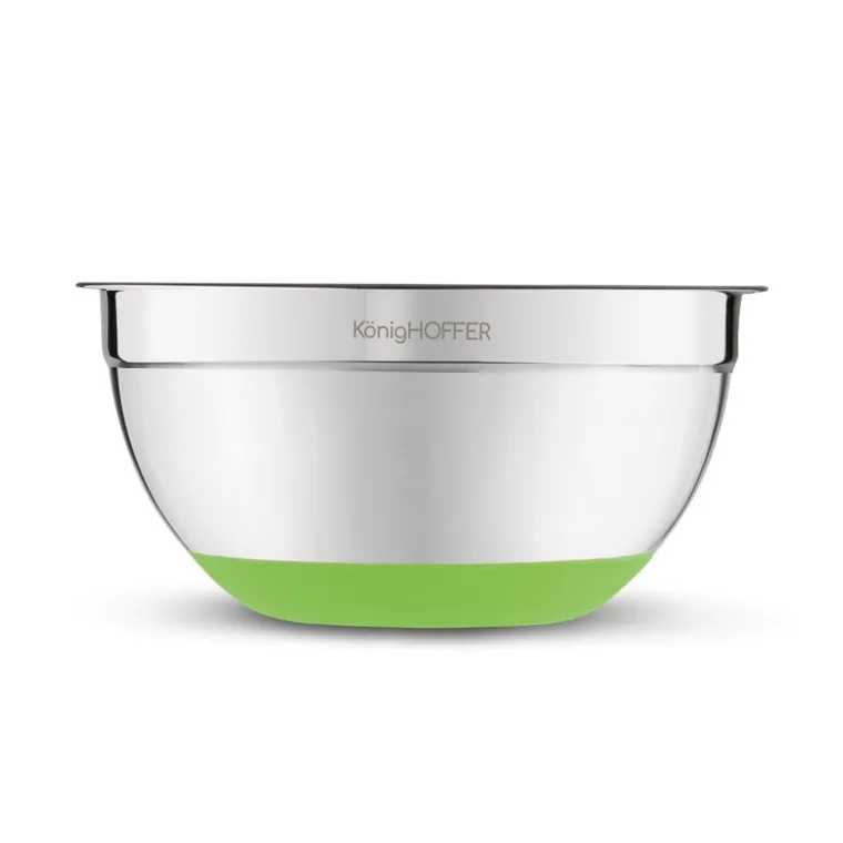 Könighoffer, miska nierdzewna satynowa, silikonowa podstawa, zielony, 28-13 cm