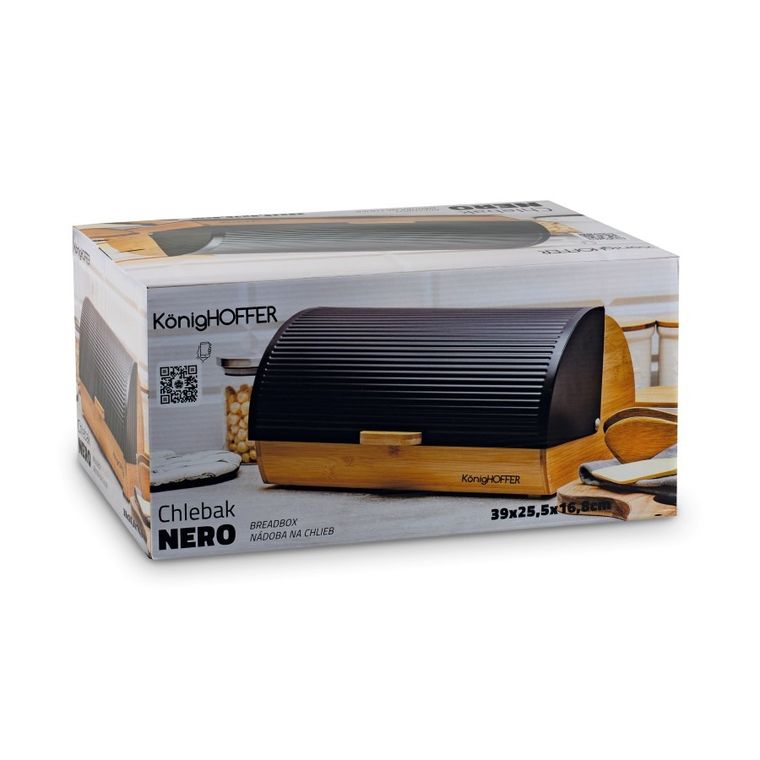 Könighoffer, Nero, chlebak, czarny, 39-25,5-16,8 cm