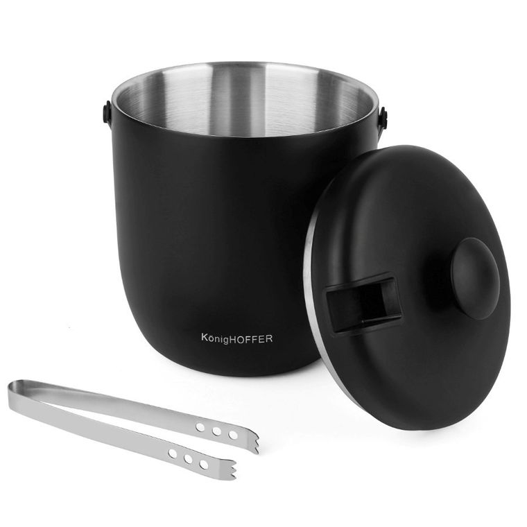 Könighoffer, Ori, wiaderko do lodu ze szczypcami, black, 2,8l
