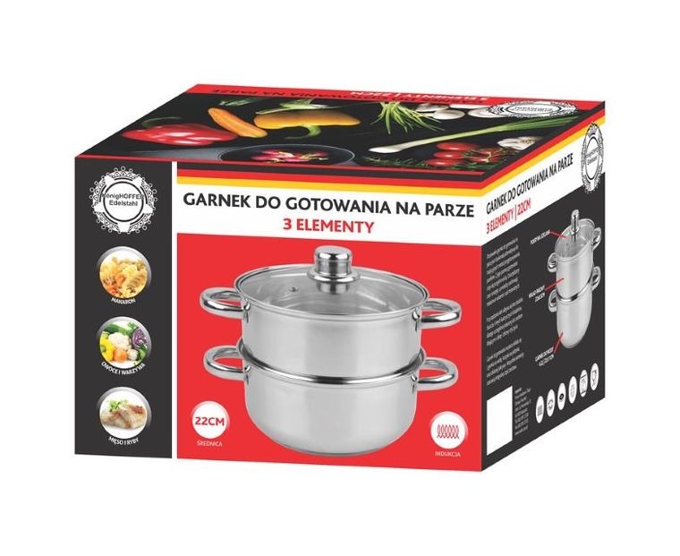 KönigHoffer, Senso, garnek do gotowania na parze, 3 elementy, 22 cm