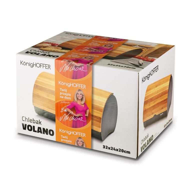 Könighoffer, Volano, chlebak metalowy, czarny, 34-24,5-21 cm