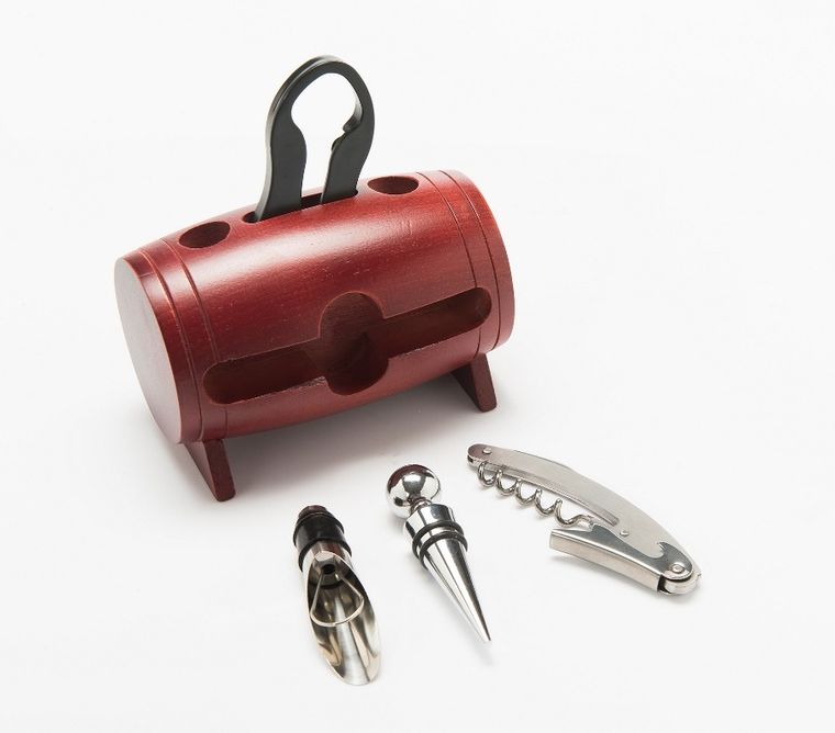 Könighoffer, zestaw do wina w drewnianym pudełku, 5 elementów