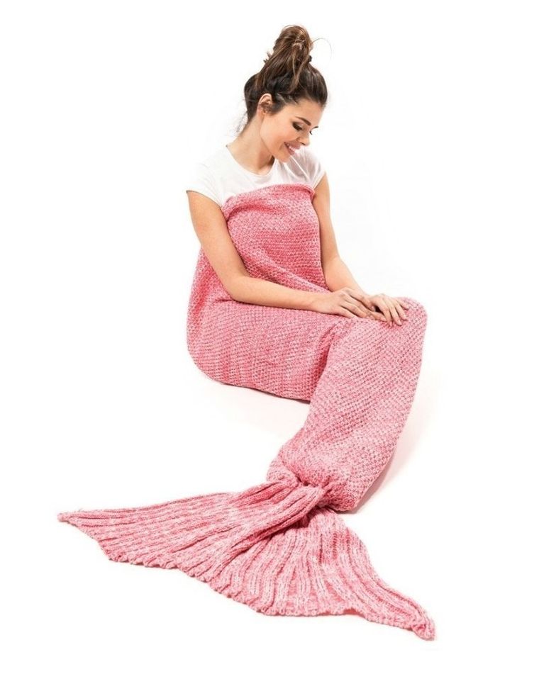 Koc syreni ogon, różowy