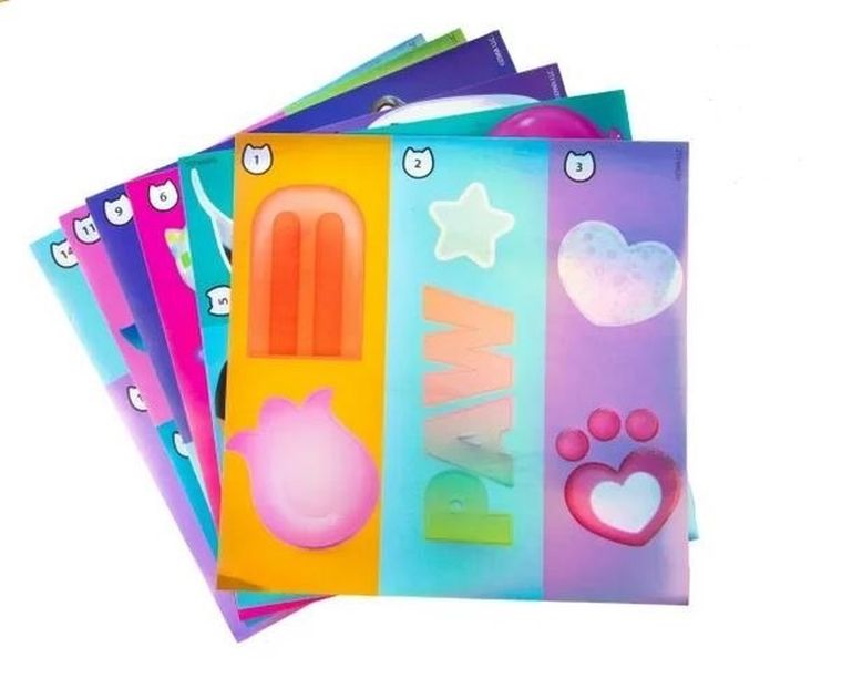 Koci domek Gabi, zestaw brokatowych naklejek