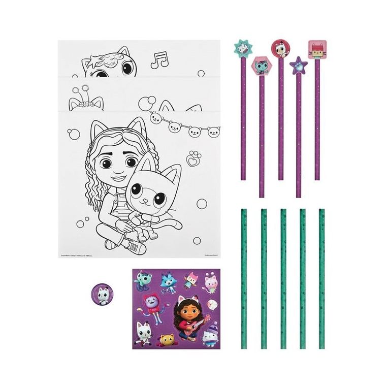 Koci Domek Gabi, zestaw do kolorowania z naklejkami, 29 elementów