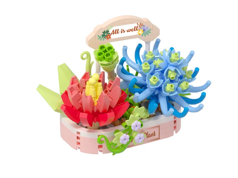 Koco, sukulenty doniczka niebieska, klocki, 271 elementów