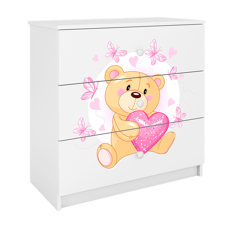 Kocot Kids, Babydreams, komoda, biała, miś motylki