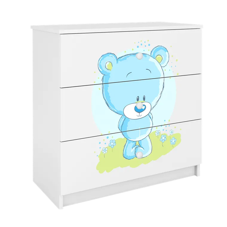 Kocot Kids, Babydreams, komoda, biała, niebieski miś