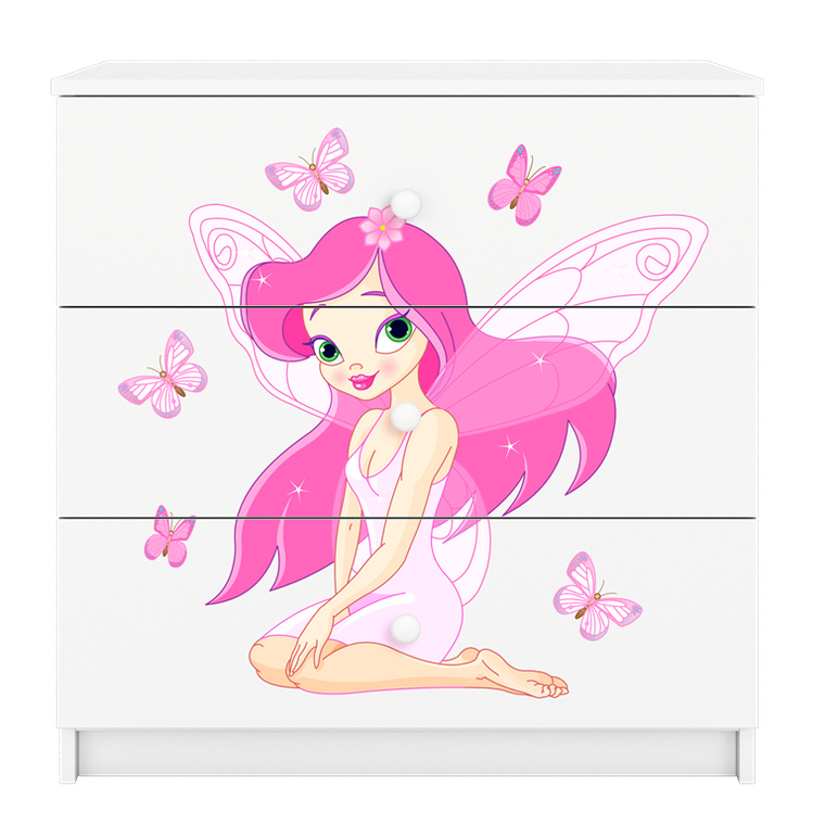 Kocot Kids, Babydreams, komoda, biała, wróżka z motylkami