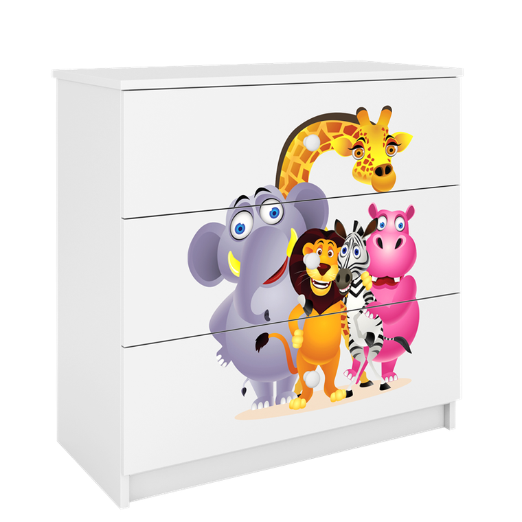 Kocot Kids, Babydreams, komoda, biała, zoo