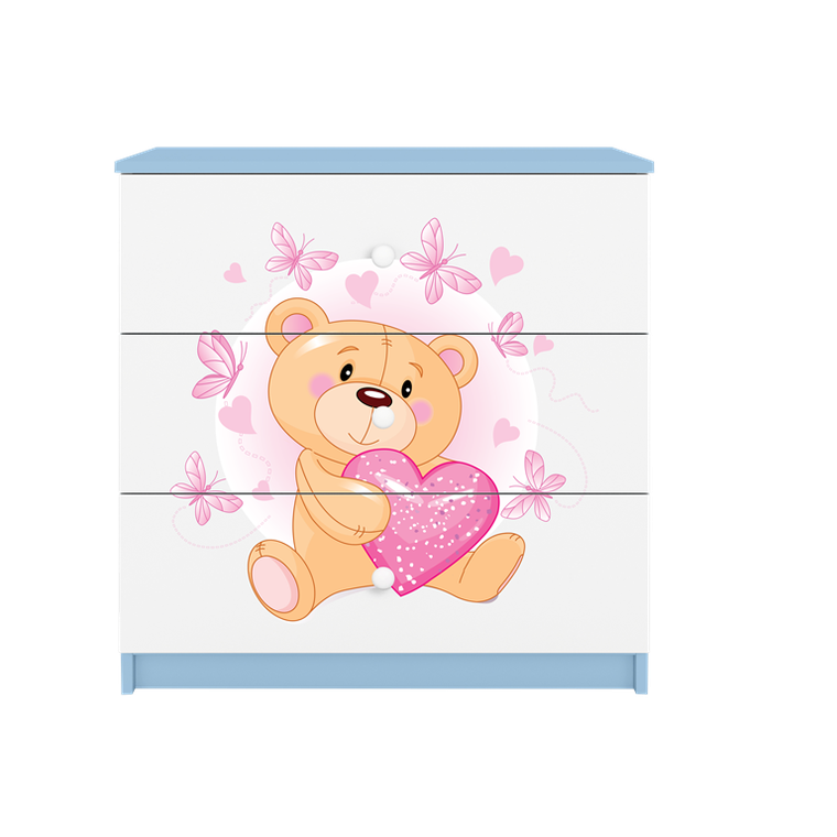 Kocot Kids, Babydreams, komoda, niebieska, miś motylki
