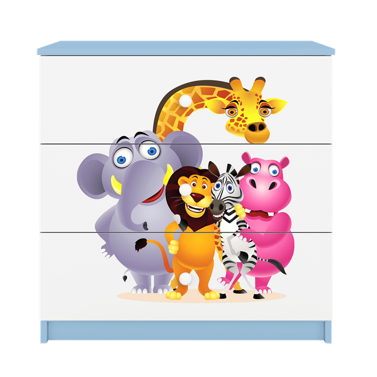 Kocot Kids, Babydreams, komoda, niebieska, zoo
