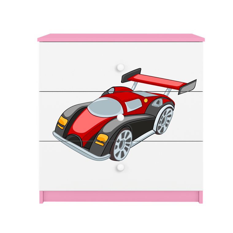 Kocot Kids, Babydreams, komoda, różowa, auto wyścigowe