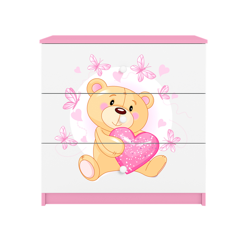 Kocot Kids, Babydreams, komoda, różowa, miś motylki