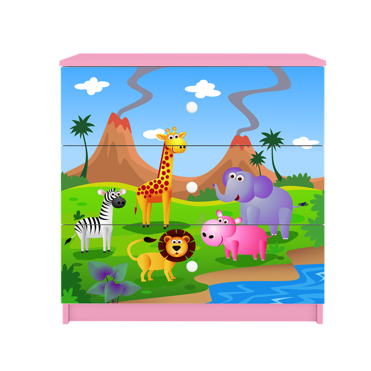 Kocot Kids, Babydreams, komoda, różowa, safari