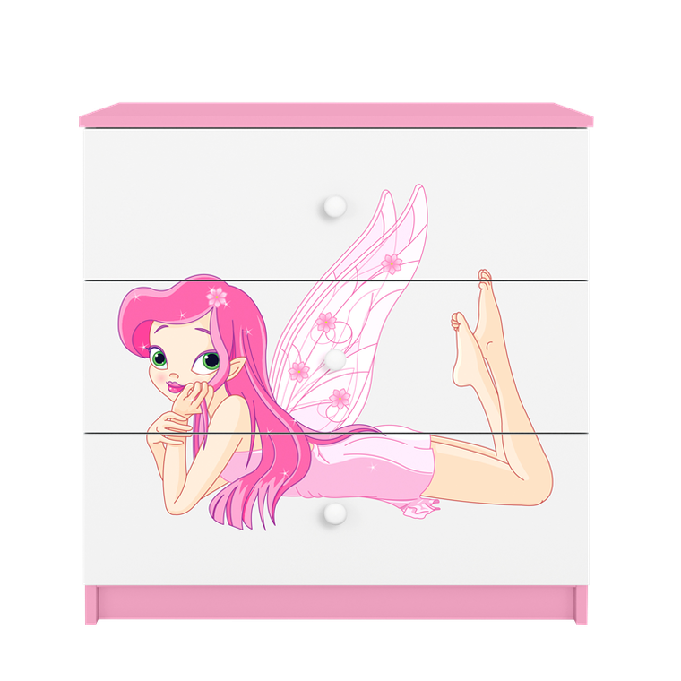 Kocot Kids, Babydreams, komoda, różowa, wróżka ze skrzydełkami