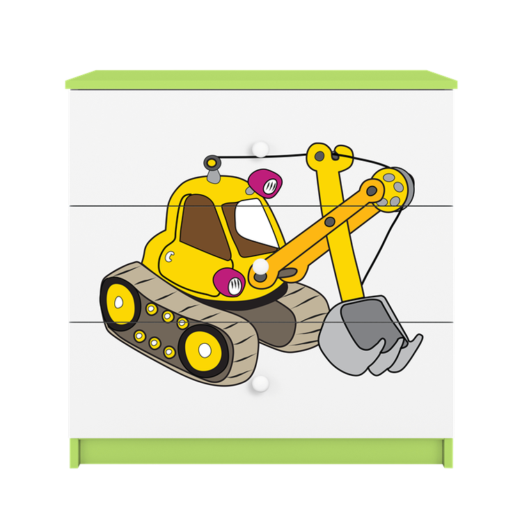 Kocot Kids, Babydreams, komoda, zielona, koparka