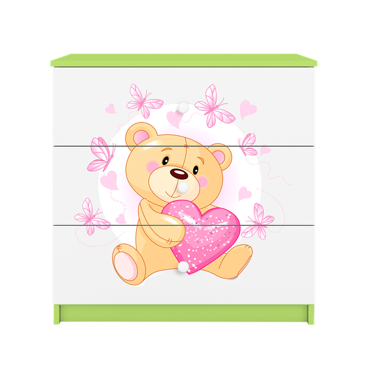 Kocot Kids, Babydreams, komoda, zielona, miś motylki