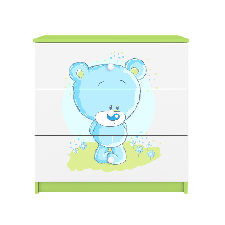 Kocot Kids, Babydreams, komoda, zielona, niebieski miś
