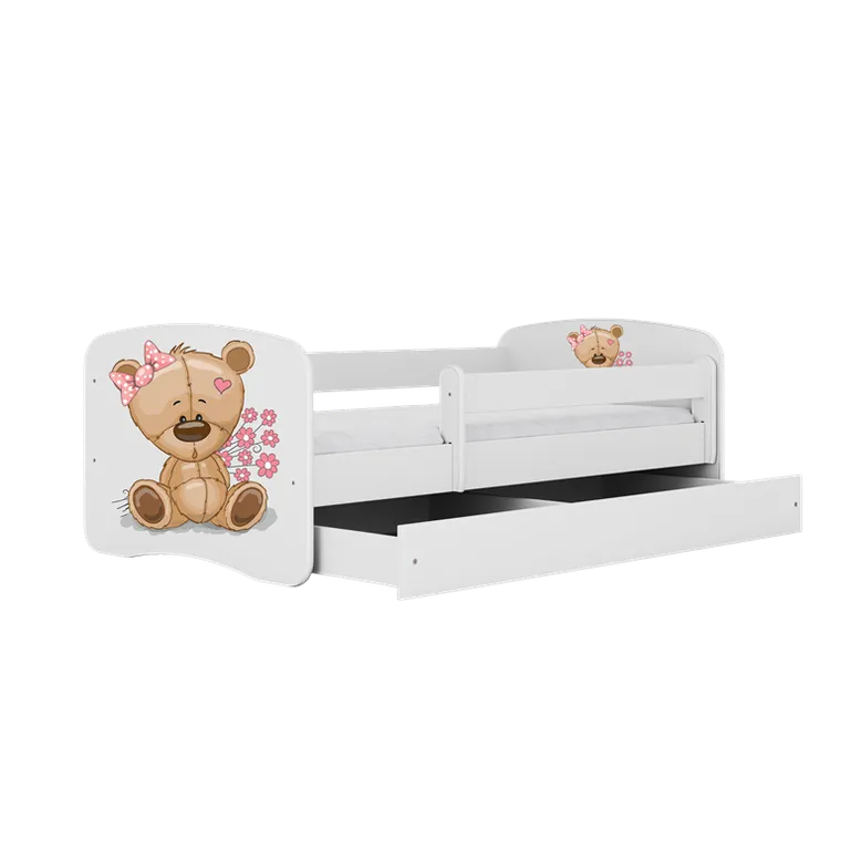 Kocot Kids, Babydreams, łóżko, białe, miś kwiatki, 70-140 cm