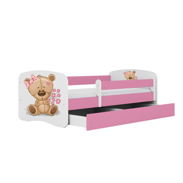 Kocot Kids, Babydreams, łóżko, różowe, miś kwiatki, 80-160 cm