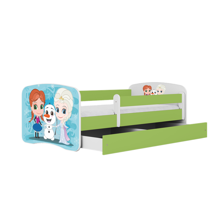 Kocot Kids, Babydreams, łóżko z materacem, zielone, zimowe księżniczki, 80-160 cm