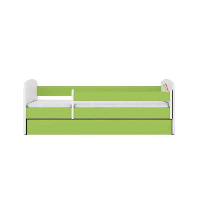 Kocot Kids, Babydreams, łóżko z szufladą i materacem, zielone, syrenka, 80-180 cm