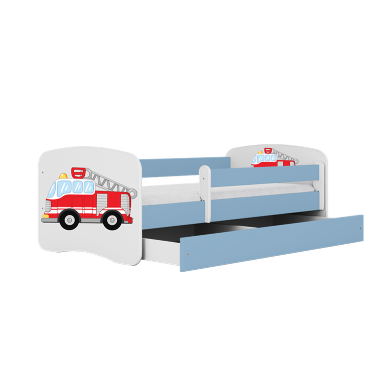 Kocot Kids, Babydreams, łóżko z szufladą, niebieskie, straż pożarna, 70-140 cm