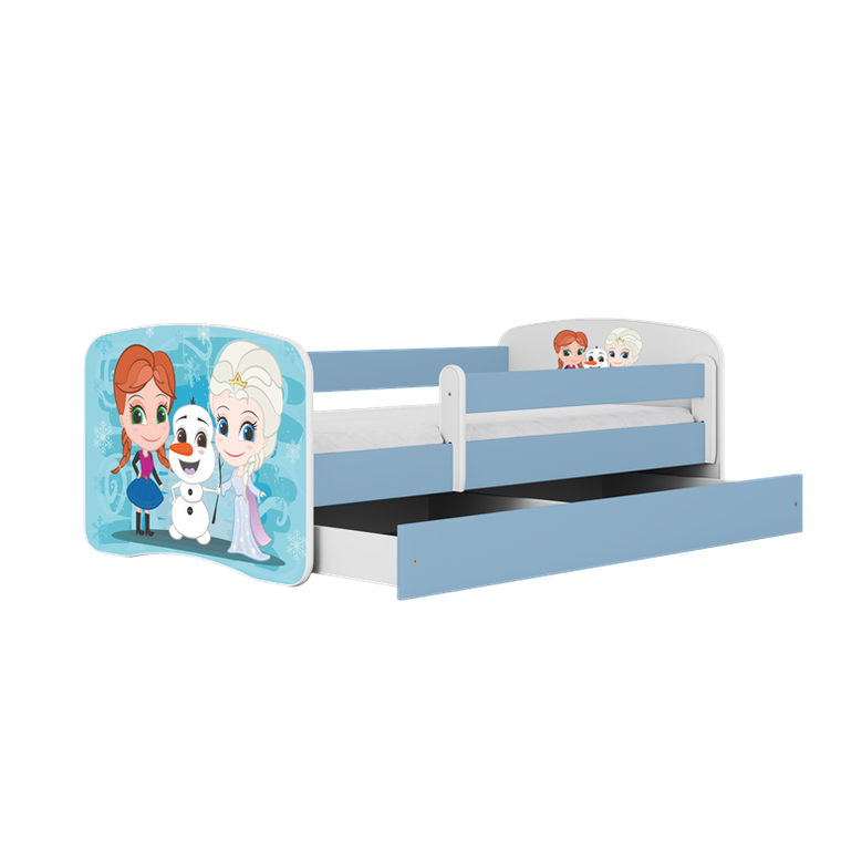 Kocot Kids, Babydreams, łóżko z szufladą, niebieskie, zimowe księżniczki, 80-180 cm