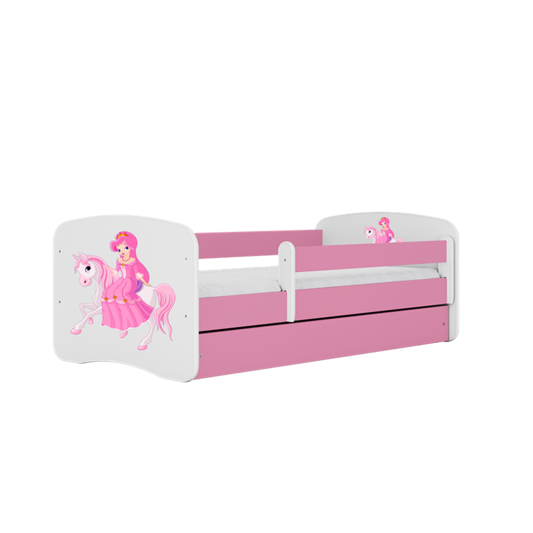 Kocot Kids, Babydreams, łóżko z szufladą, różowe, księżniczka na koniku, 70-140 cm