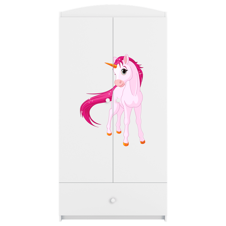 Kocot Kids, Babydreams, szafa, biała, jednorożec, 181.2-52-90 cm