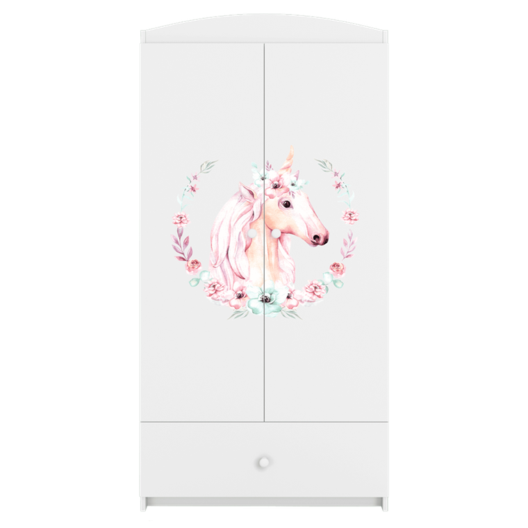 Kocot Kids, Babydreams, szafa, biała, konik, 181.2-52-90 cm