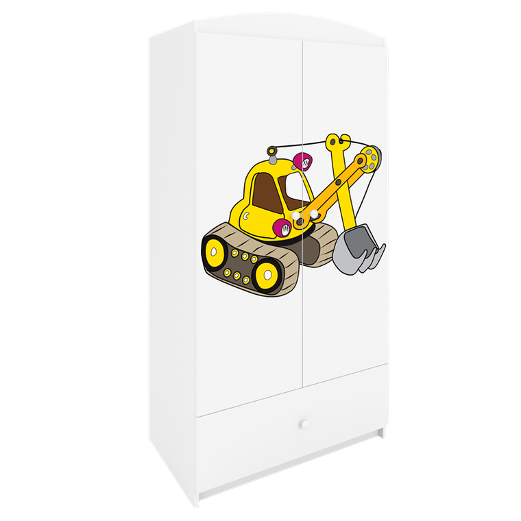 Kocot Kids, Babydreams, szafa, biała, koparka, 181.2-52-90 cm