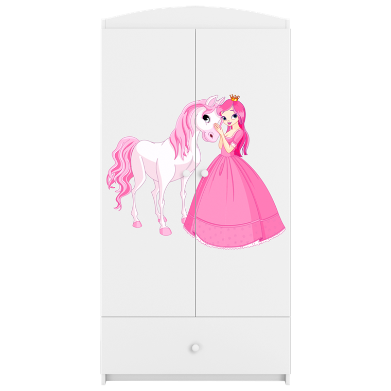 Kocot Kids, Babydreams, szafa, biała, księżniczka konik, 181.2-52-90 cm