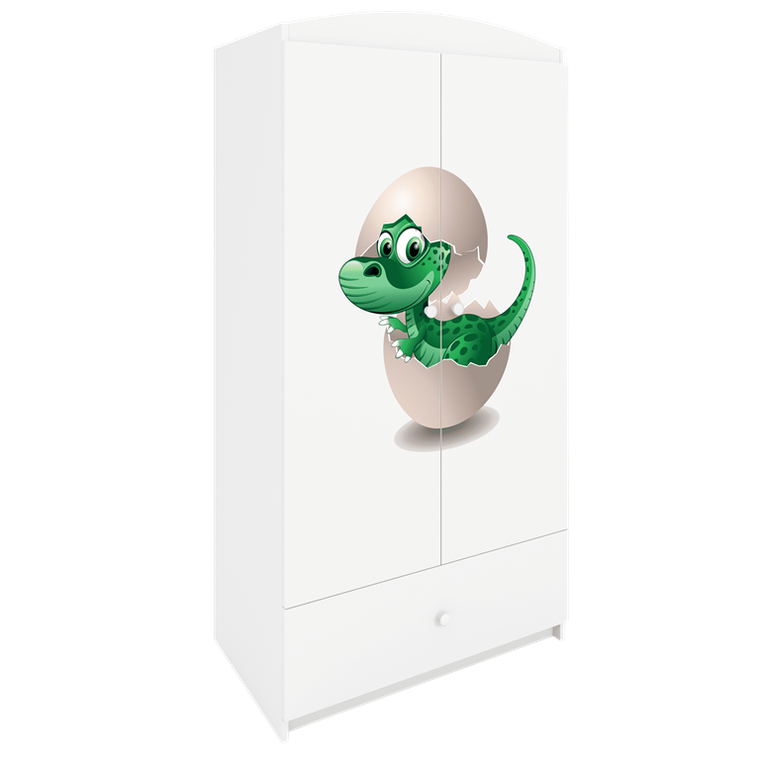 Kocot Kids, Babydreams, szafa, biała, mały dino, 181.2-52-90 cm