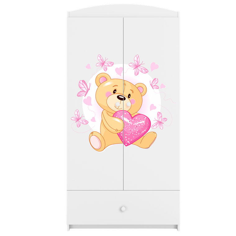Kocot Kids, Babydreams, szafa, biała, miś motylki, 181.2-52-90 cm