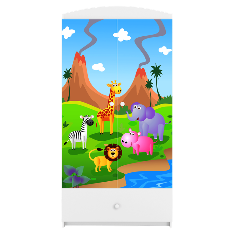 Kocot Kids, Babydreams, szafa, biała, safari, 181.2-52-90 cm