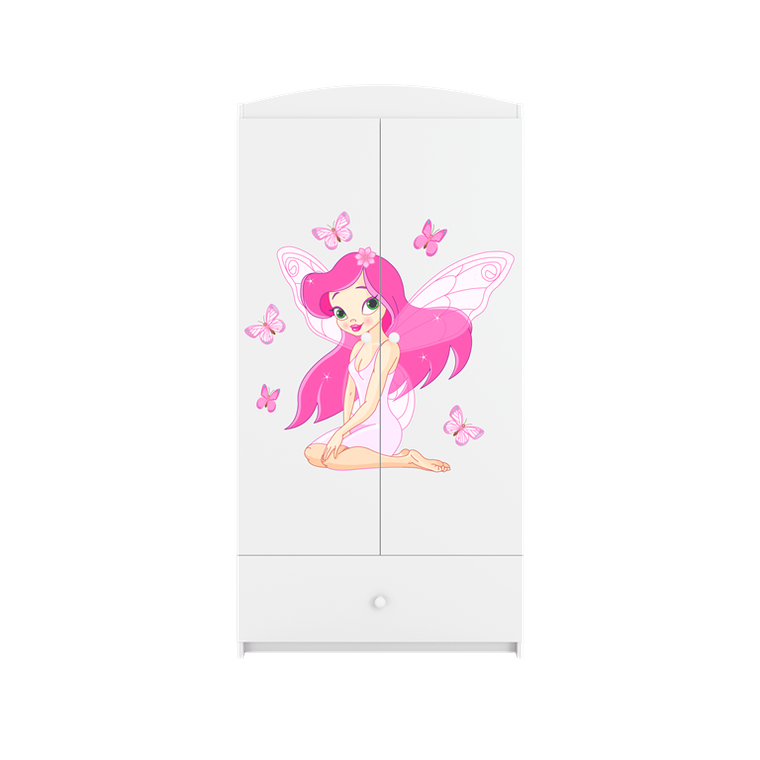 Kocot Kids, Babydreams, szafa, biała, wróżka z motylkami, 181.2-52-90 cm