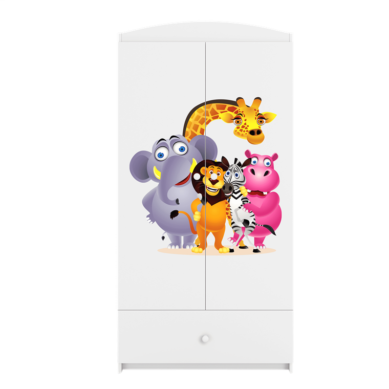 Kocot Kids, Babydreams, szafa, biała, ZOO, 181.2-52-90 cm