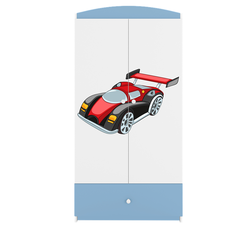 Kocot Kids, Babydreams, szafa, niebieska, auto wyścigowe, 181.2-52-90 cm