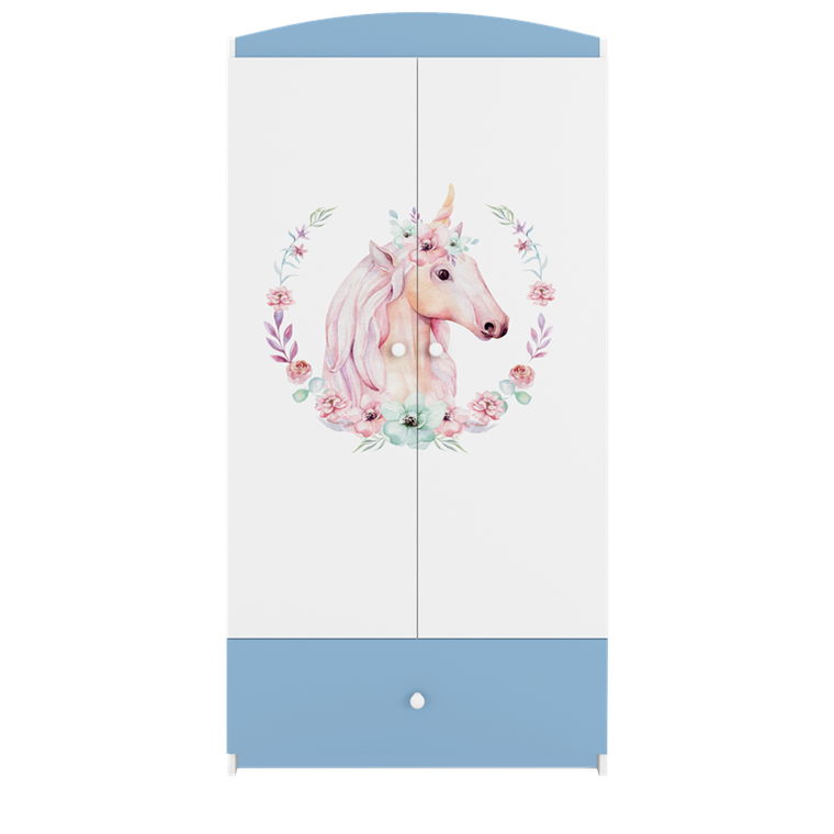 Kocot Kids, Babydreams, szafa, niebieska, konik, 181.2-52-90 cm