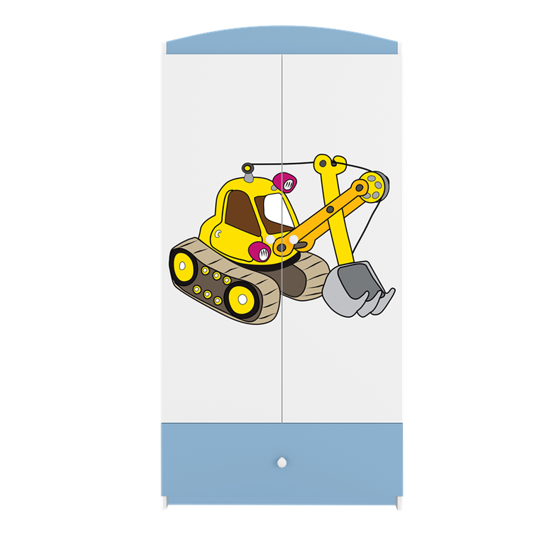 Kocot Kids, Babydreams, szafa, niebieska, koparka, 181.2-52-90 cm