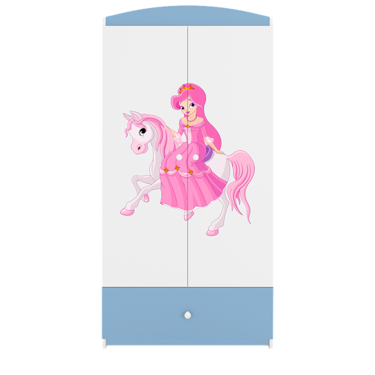 Kocot Kids, Babydreams, szafa, niebieska, księżniczka na koniku, 181.2-52-90 cm