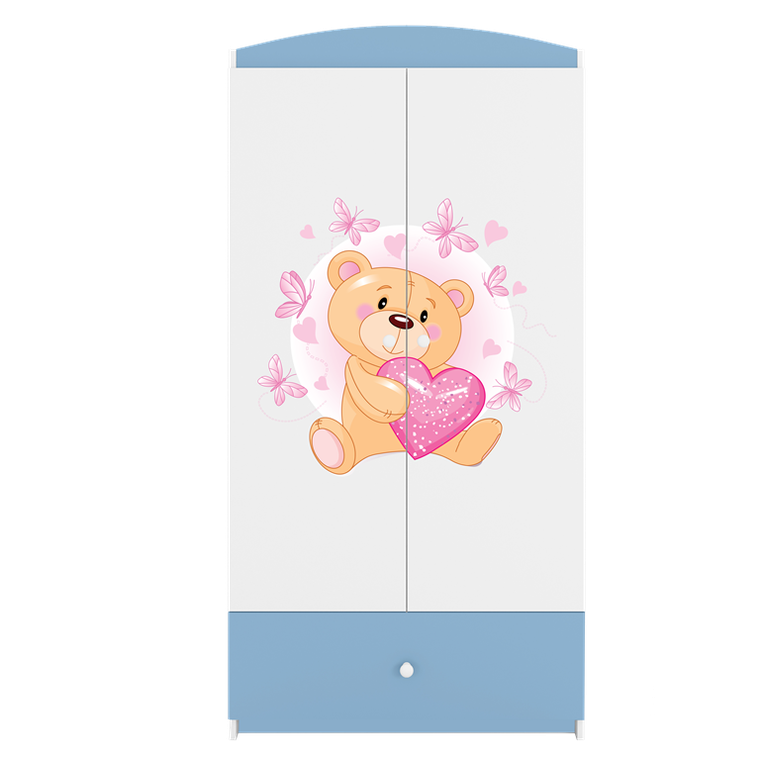 Kocot Kids, Babydreams, szafa, niebieska, miś motylki, 181.2-52-90 cm