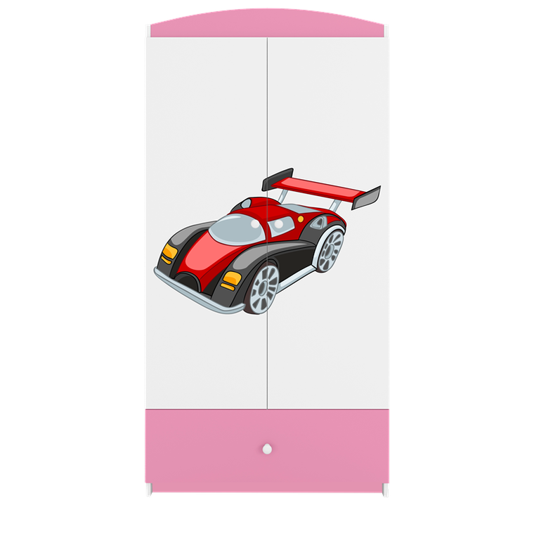 Kocot Kids, Babydreams, szafa, różowa, auto wyścigowe, 181.2-52-90 cm