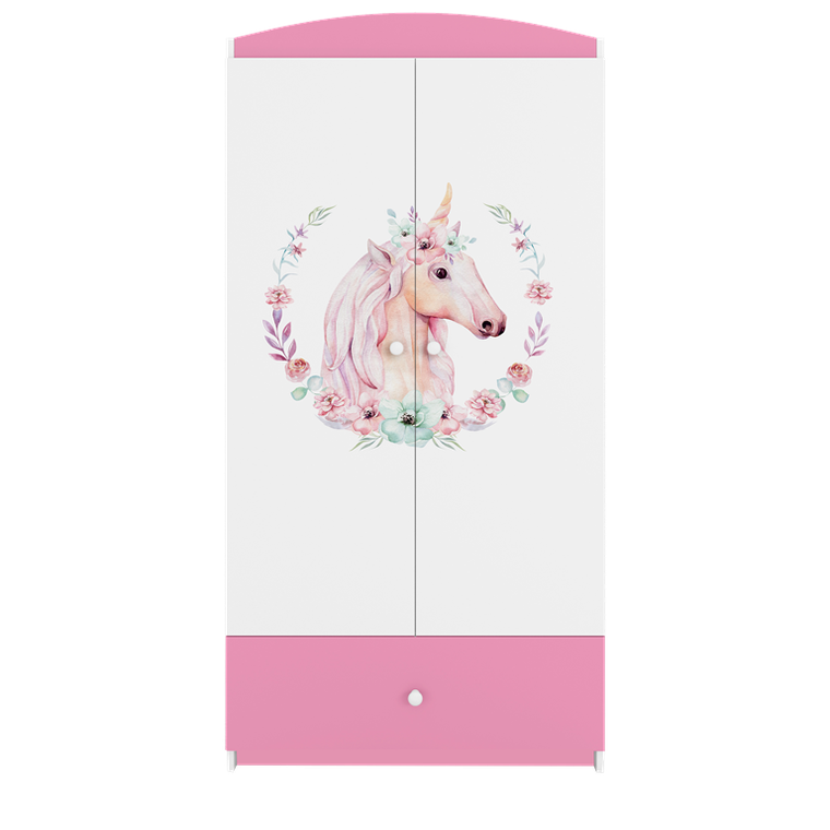Kocot Kids, Babydreams, szafa, różowa, konik, 181.2-52-90 cm
