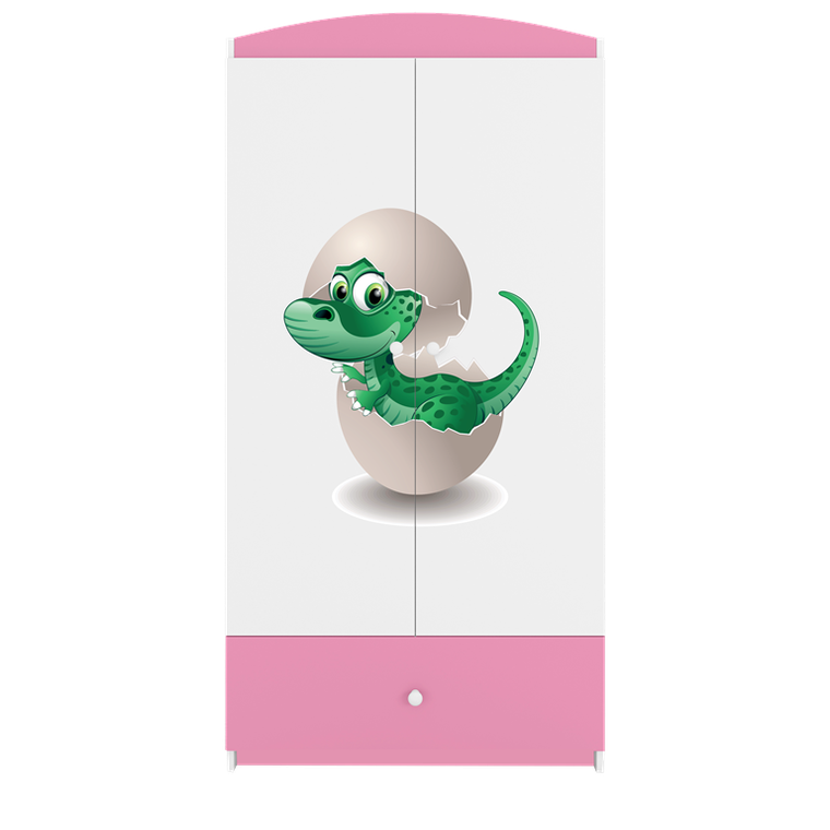 Kocot Kids, Babydreams, szafa, różowa, mały dino, 181.2-52-90 cm