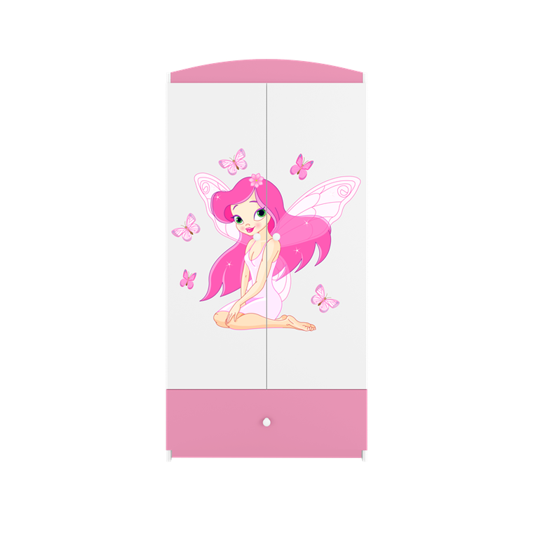 Kocot Kids, Babydreams, szafa, różowa, wróżka z motylkami, 181.2-52-90 cm